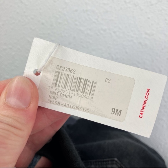 NWT Catimini jeans black denim knit elastic waist pull on size 9 months - Picture 7 of 12